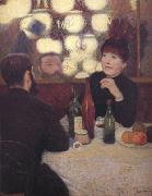 Federico zandomeneghi At the Cafe de la Nouvelle Athenes oil painting artist